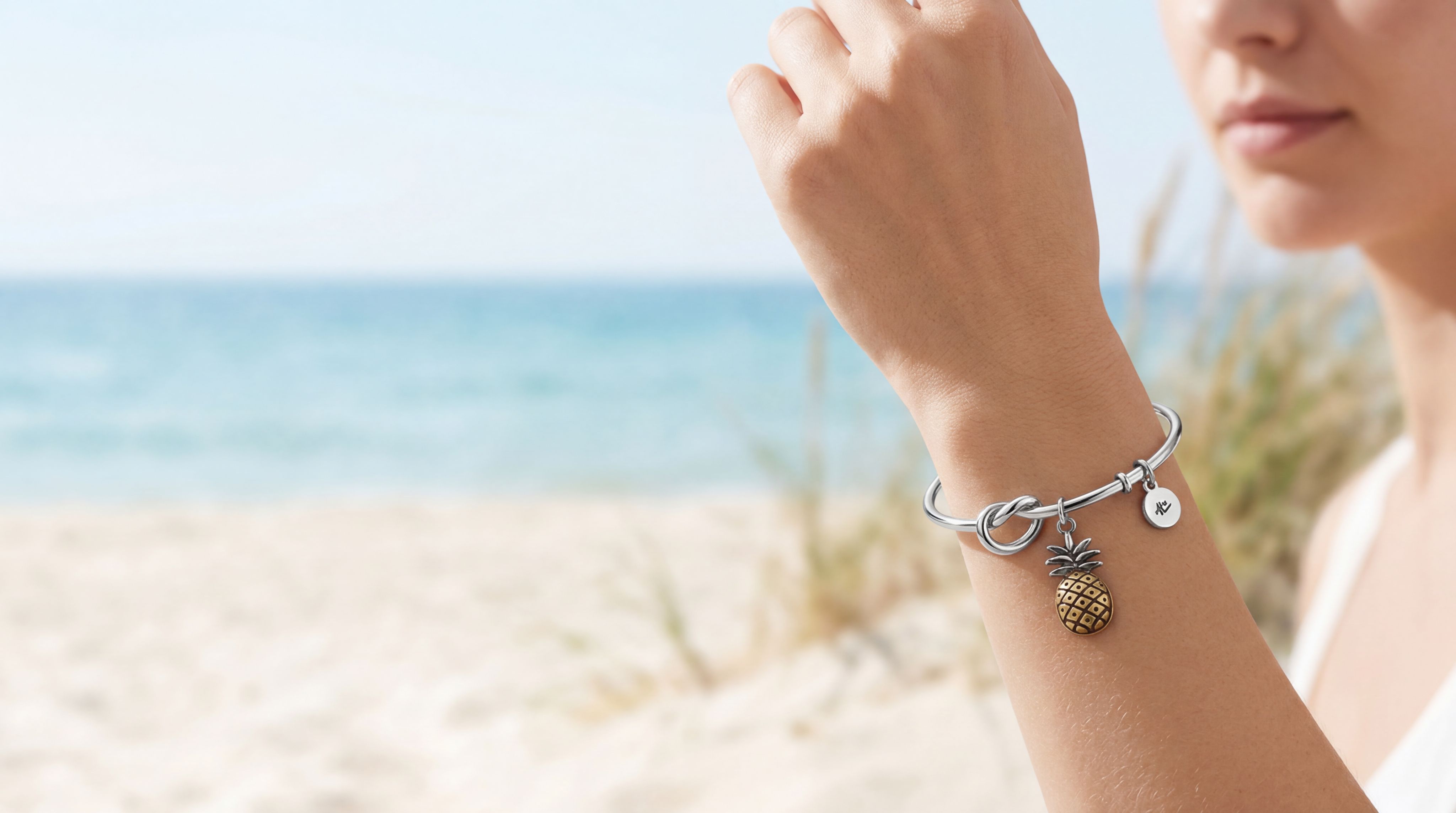 adrienne lee stainless steel charm bracelet